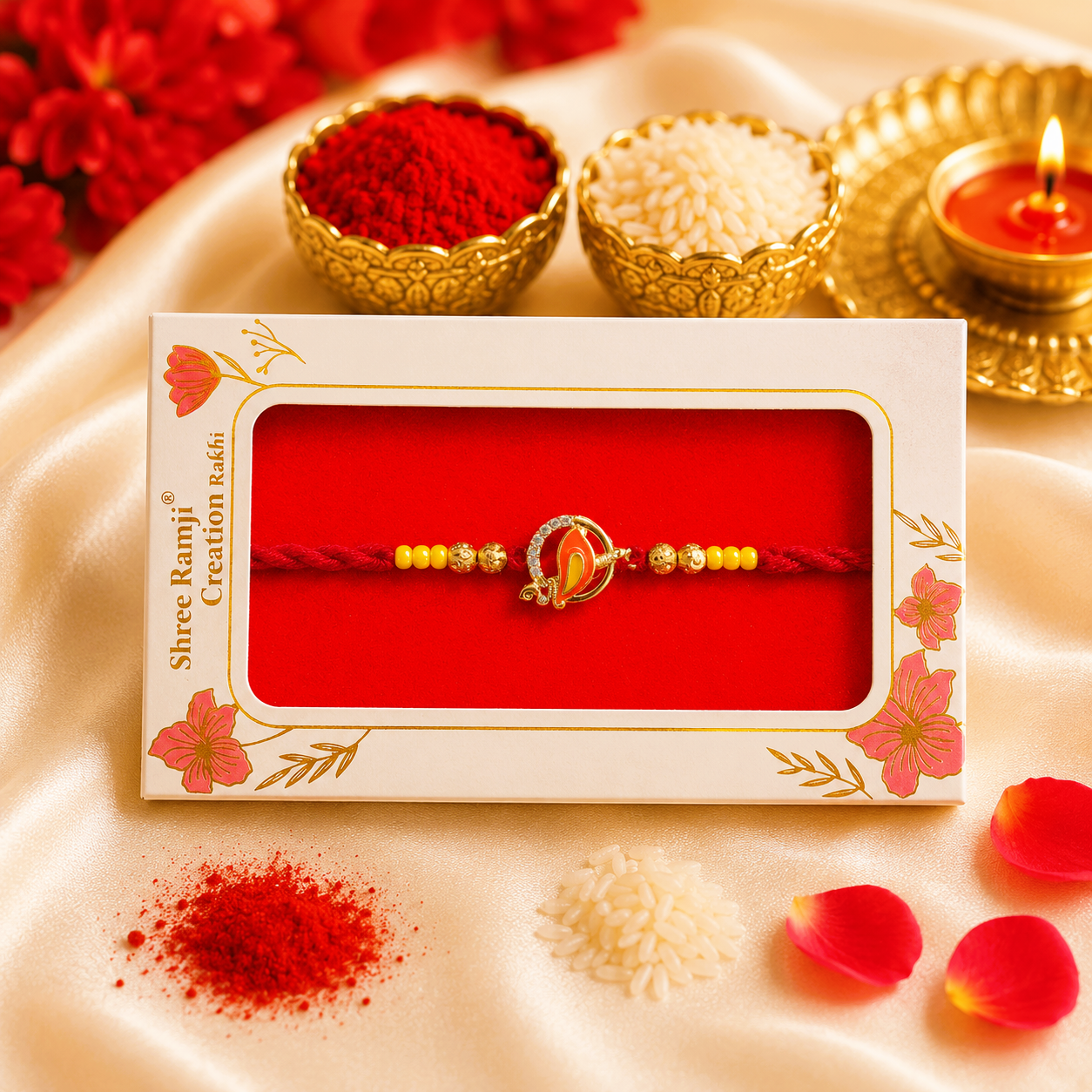 AD Stone Diya-inspired Designer Rakhi
